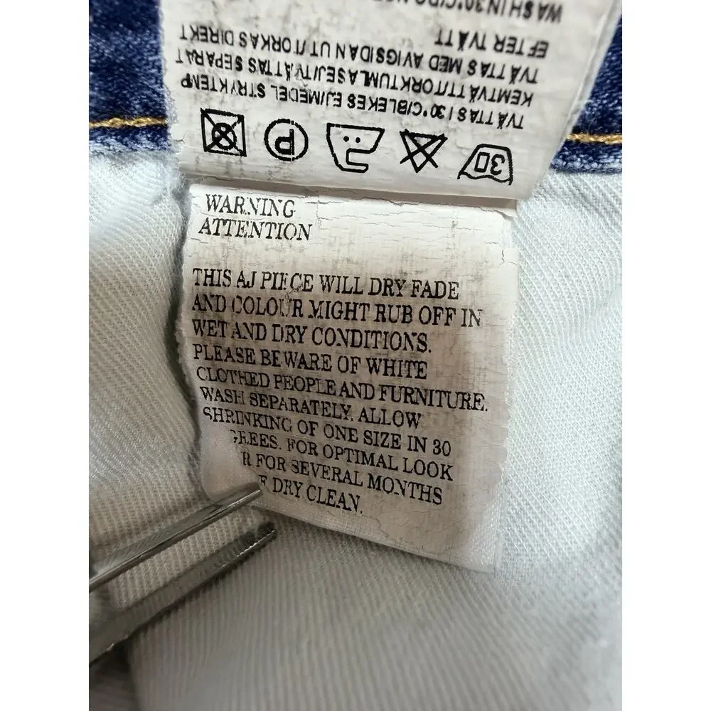 Acne Roc Verakai Jeans Men Size 36x34 Blue Indigo Slim Straight Button Fly EUC
